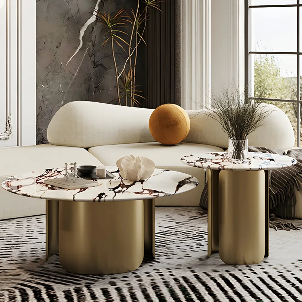 Black Stone Tray Table
