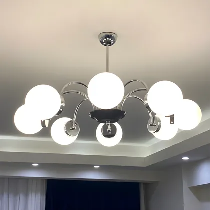 Walnut 1-Light Acrylic Island Light