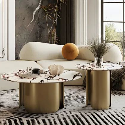 Black Stone Tray Table